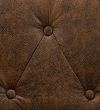 Chesterfield-Sofa 2-Sitzer Stoffbezug Braun Wildleder-Optik