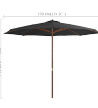 Sonnenschirm mit Holzmast 350 cm Anthrazit