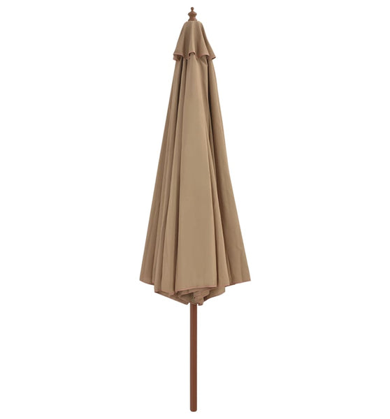 Sonnenschirm mit Holzmast 350 cm Taupe
