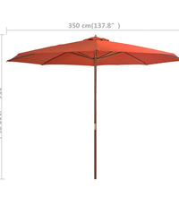 Sonnenschirm mit Holzmast 350 cm Terrakotta