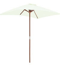 Sonnenschirm mit Holzmast 150 x 200 cm Sandfarben