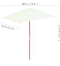 Sonnenschirm mit Holzmast 150 x 200 cm Sandfarben