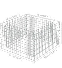 Gabionen-Hochbeet Verzinkter Stahl 90×90×50 cm