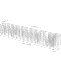 Gabionen-Hochbeet Verzinkter Stahl 360×50×50 cm