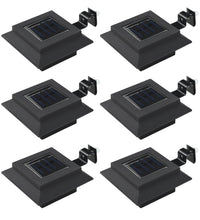 Outdoor Solarleuchten 6 Stück LED Quadratisch 12 cm Schwarz