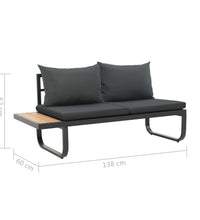 2-tlg. Garten-Ecksofa-Set mit Auflagen Aluminium WPC