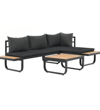 2-tlg. Garten-Ecksofa-Set mit Auflagen Aluminium WPC