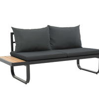 2-tlg. Garten-Ecksofa-Set mit Auflagen Aluminium WPC