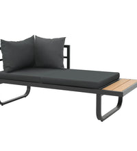 2-tlg. Garten-Ecksofa-Set mit Auflagen Aluminium WPC