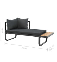 2-tlg. Garten-Ecksofa-Set mit Auflagen Aluminium WPC