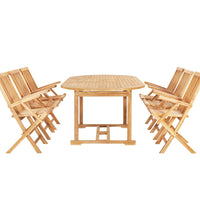 7-tlg. Garten-Essgruppe 150-200 x 100 x 75 cm Massivholz Teak