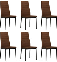 Esszimmerstühle 6 Stk. Stoff Braun