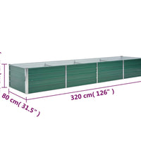 Garten-Hochbeet Verzinkter Stahl 320x80x45 cm Grün