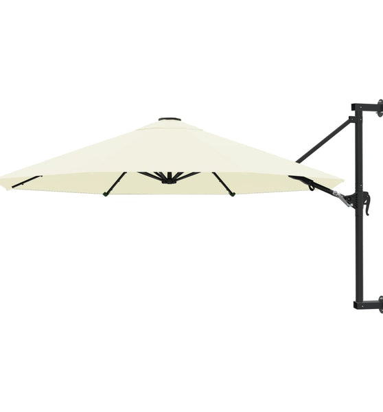 Sonnenschirm zur Wandmontage mit Metall-Mast 300 cm Sandweiß
