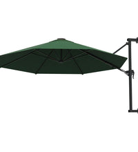 Sonnenschirm zur Wandmontage mit Metall-Mast 300 cm Grün