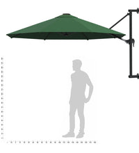 Sonnenschirm zur Wandmontage mit Metall-Mast 300 cm Grün