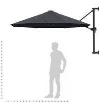 Sonnenschirm zur Wandmontage mit Metall-Mast 300 cm Anthrazit