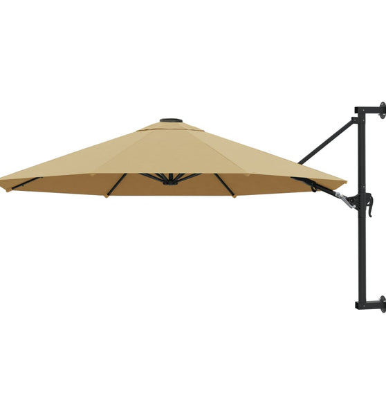 Sonnenschirm zur Wandmontage mit Metall-Mast 300 cm Taupe