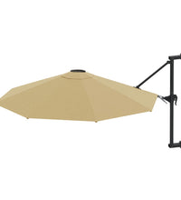 Sonnenschirm zur Wandmontage mit Metall-Mast 300 cm Taupe