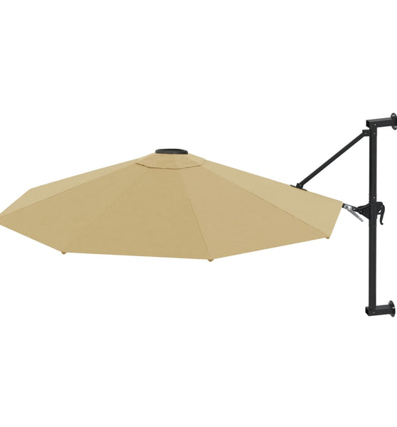 Sonnenschirm zur Wandmontage mit Metall-Mast 300 cm Taupe