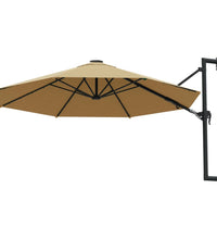 Sonnenschirm zur Wandmontage mit Metall-Mast 300 cm Taupe