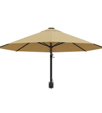 Sonnenschirm zur Wandmontage mit Metall-Mast 300 cm Taupe