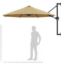 Sonnenschirm zur Wandmontage mit Metall-Mast 300 cm Taupe