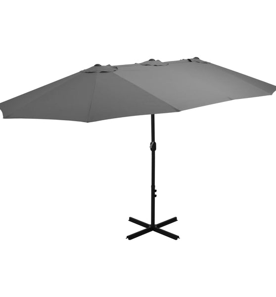Sonnenschirm mit Aluminium-Mast 460 x 270 cm Anthrazit
