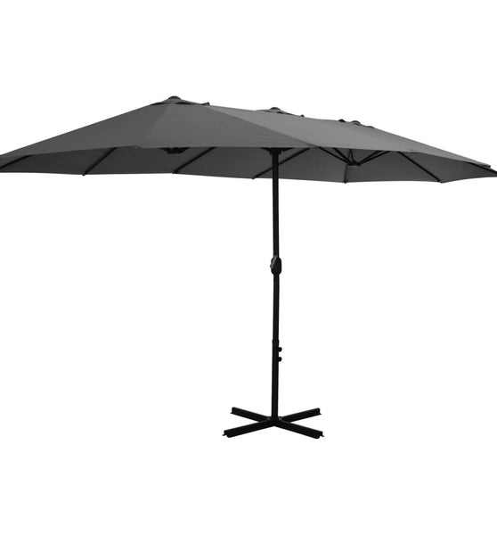 Sonnenschirm mit Aluminium-Mast 460 x 270 cm Anthrazit