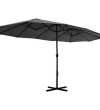 Sonnenschirm mit Aluminium-Mast 460 x 270 cm Anthrazit