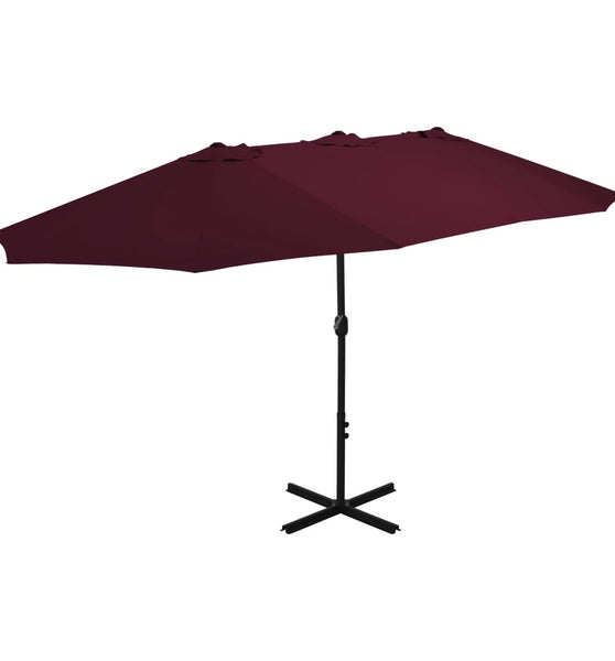 Sonnenschirm mit Aluminium-Mast 460x270 cm Bordeauxrot