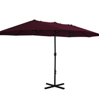 Sonnenschirm mit Aluminium-Mast 460x270 cm Bordeauxrot