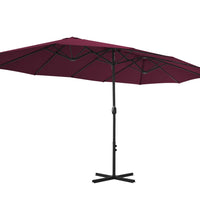 Sonnenschirm mit Aluminium-Mast 460x270 cm Bordeauxrot