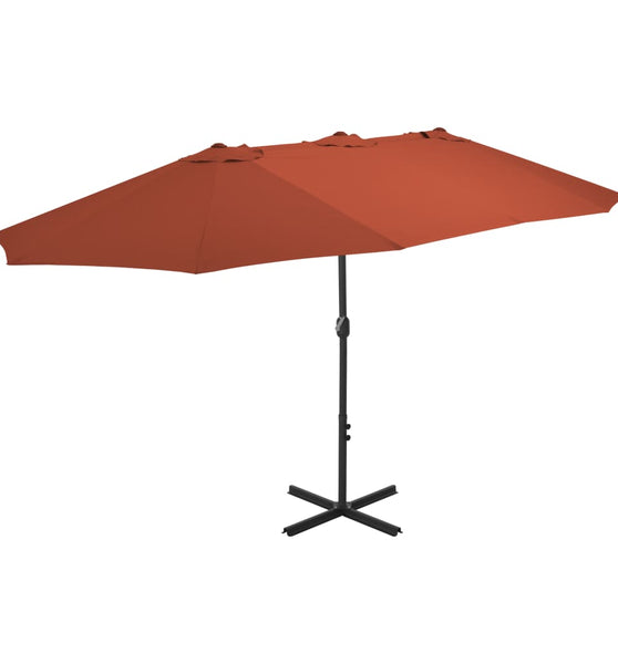 Sonnenschirm mit Aluminium-Mast 460x270 cm Terracotta-Rot