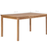 Gartentisch 150x90x77 cm Massivholz Teak