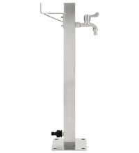 Garten-Wassersäule Edelstahl Quadratisch 65 cm