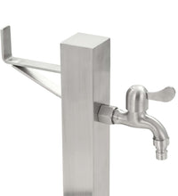 Garten-Wassersäule Edelstahl Quadratisch 65 cm