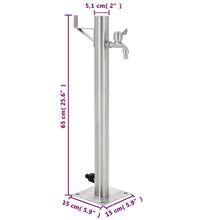 Garten-Wassersäule Edelstahl Rund 65 cm