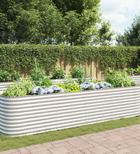 Garten-Hochbeet 400 x 80 x 81 cm Verzinkter Stahl Silbern