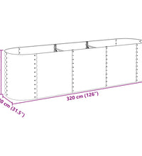 Garten-Hochbeet 320x80x81 cm Verzinkter Stahl Silbern