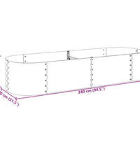 Garten-Hochbeet 240x80x44 cm Verzinkter Stahl Silbern