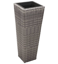 Garten-Hochbeet 3-tlg. Poly Rattan Grau