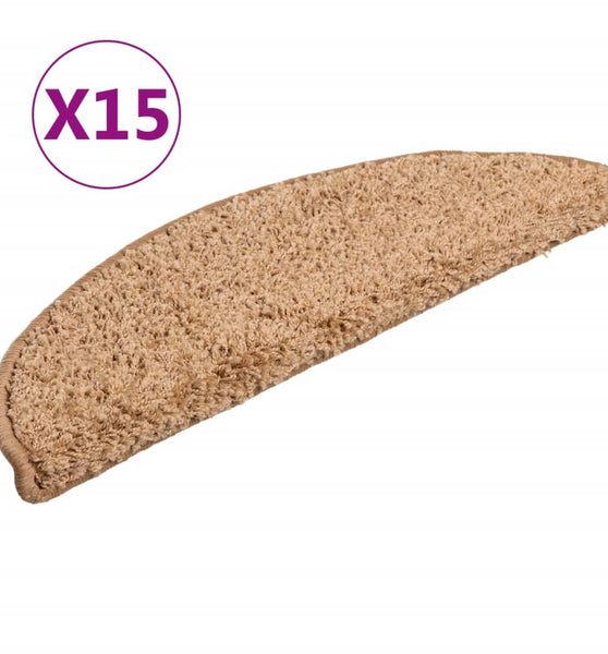 Treppenmatten 15 Stk. Beige 56x17x3 cm