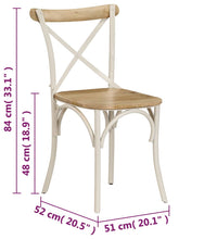 Kreuzstühle 2 Stk. Weiß Massivholz Mango