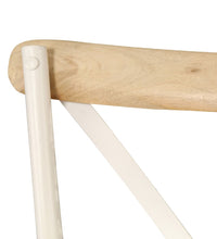 Kreuzstühle 2 Stk. Weiß Massivholz Mango