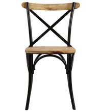 Kreuzstühle 2 Stk. Schwarz Massivholz Mango