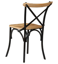 Kreuzstühle 2 Stk. Schwarz Massivholz Mango