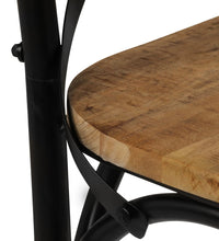 Kreuzstühle 2 Stk. Schwarz Massivholz Mango