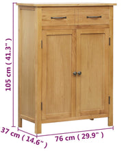 Schuhschrank 76x37x105 cm Eiche Massivholz