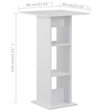 Bartisch Weiß 60x60x110 cm